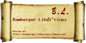 Bamberger Libériusz névjegykártya